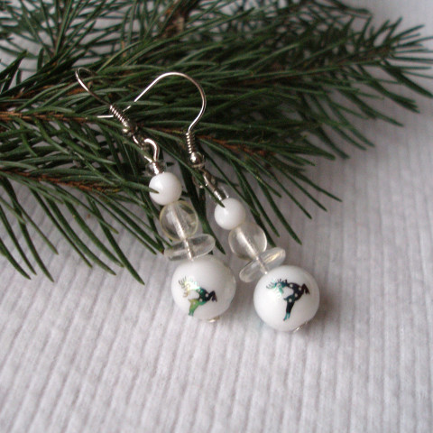 Christmas V. náušnice zima vánoce bílá christmas 