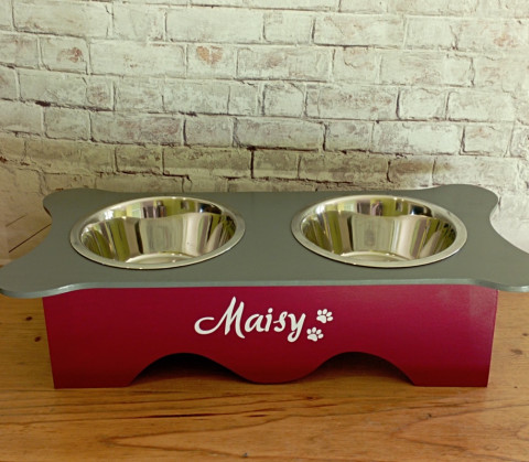 Krmící stolek pro pejsky a kočičky dřevo pes kočka misky pejsci stoleček pro kočky pro psy krmící stůl 