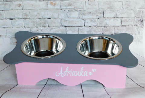 Krmící stolek pro psy a kočky dřevo pes kočka misky pejsci stoleček pro kočky pro psy krmící stůl 