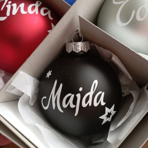 Skleněná vánoční baňka se jménem dárek koule vánoce sklo jméno vánoční ozdoba skleněná baňka se jménem 