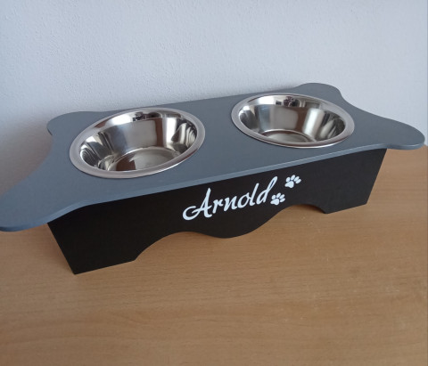 Krmící stůl pro psy a kočky dřevo pes kočka misky pejsci stoleček pro kočky pro psy krmící stůl 