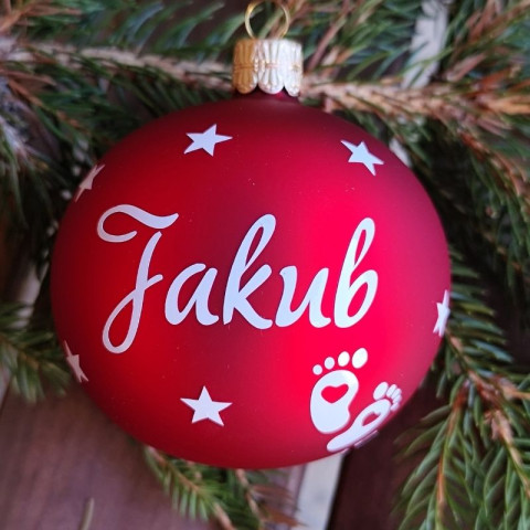 Skleněná vánoční ozdoba pro miminko dárek koule vánoce sklo jméno vánoční ozdoba miminko skleněná baňka se jménem dárek pro miminko první vánoce 
