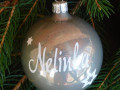 Skleněná vánoční ozdoba se jménem