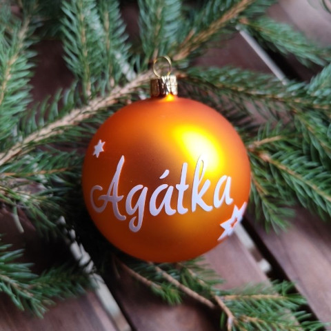 Vánoční ozdoba s textem zlatá dárek koule vánoce sklo jméno vánoční ozdoba skleněná baňka se jménem 