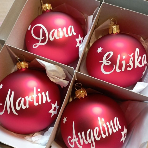 Personalizovaná vánoční baňka jméno dárek koule vánoce sklo jméno vánoční ozdoba skleněná baňka se jménem 