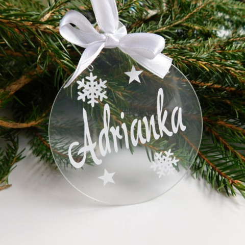 Akrylová vánoční ozdoba se jménem dárek koule vánoce jméno vánoční ozdoba baňka se jménem 