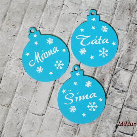 Dřevěná vánoční ozdoba světle modrá dřevo dřevěná dekorace dárek koule vánoce vánoční ozdoba baňka se jménem 