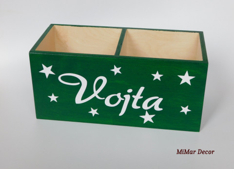 Dřevěný stojan na tužky dřevo dřevěný dárek dětský dětské stojánek tužkovník stojan hvězdičky pro děti na pastelky na tužky na psací stůl pastelkovník se jménem 