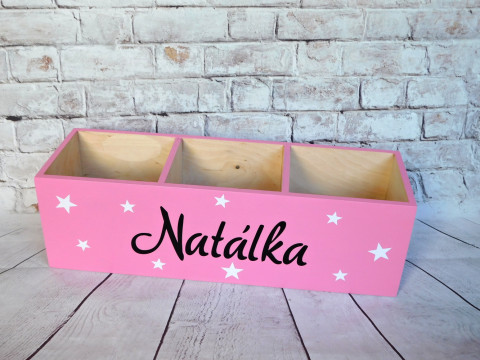 Velký organizér na pastelky dřevo dřevěný dárek dětský hvězda dětské stojánek tužkovník stojan hvězdičky pro děti na pastelky na tužky na psací stůl pastelkovník se jménem 