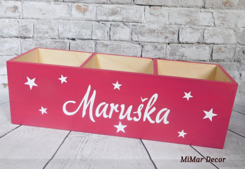 Dřevěný organizér se jménem velký dřevo dřevěný dárek dětský hvězda dětské stojánek tužkovník stojan hvězdičky pro děti na pastelky na tužky na psací stůl pastelkovník se jménem 