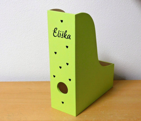 Pořadač šanon jméno srdíčka barvy dřevo dřevěný hvězda hvězdy pořadač pro děti pro kluky na doklady na stůl se jménem školní potřeby šanon na papíry 