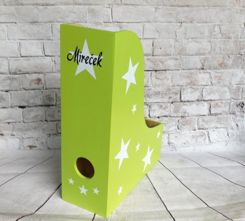 Pořadač Star se jménem výběr barev dřevo dřevěný hvězda hvězdy pořadač pro děti pro kluky na doklady na stůl se jménem školní potřeby šanon na papíry 