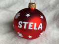 Červená vánoční baňka se jménem