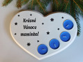 Dřevěný vánoční svícen srdce