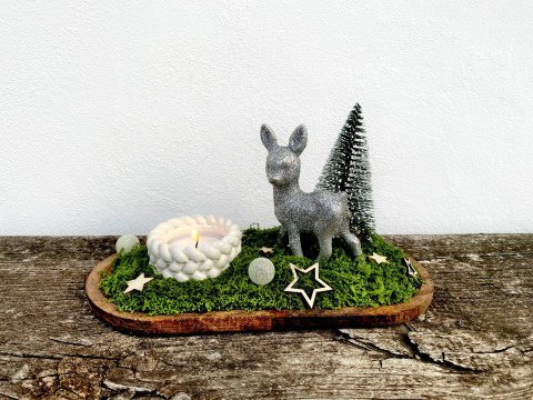 Minimalistické Vánoce, dekorace dekorace ozdoby svícen vánoční zelené hvězdy tácek mech stromeček minimalistické srnka umělé beton  Minimalistické Vánoce, dekorace dekorace ozdoby svícen vánoční zelené hvězdy tácek mech stromeček minimalistické srnka umělé beton