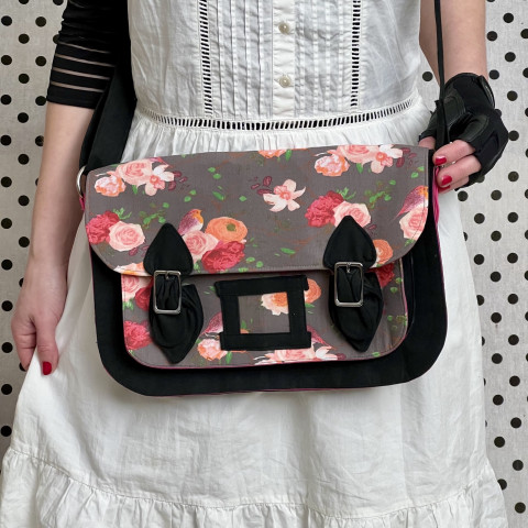 Aktovka - No.56 květina ptáček růže kytičky květinová kytičková brašna škola student crossbody aktovka spontánní reakce 
