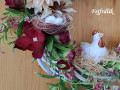 velikonoční věneček se slepičkou..