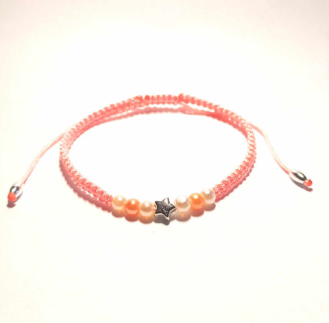 Náramek shamballa oranžový náramek srdíčko shamballa bracelet 