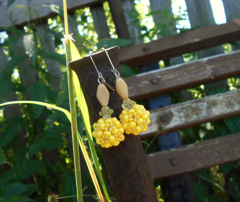 Náušnice delší žluté náušnice žlutá slunce sluníčko kulička delší žluté 