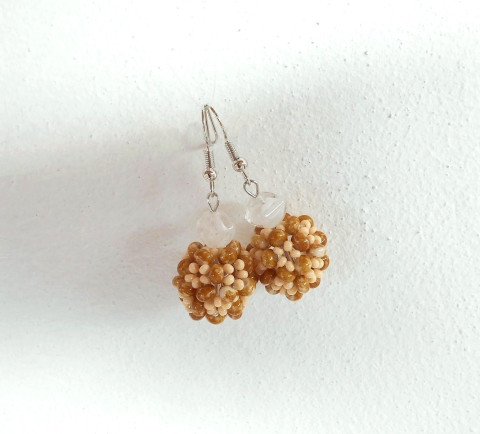 Náušnice šité kuličky náušnice kuličky šité kulaté 