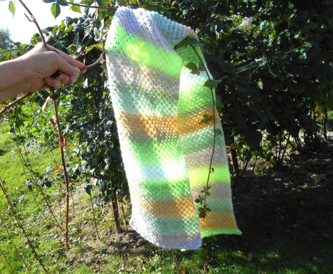 Barevná teploučká šála šála barevná jemná pletená pléd krajková na krk šálečka 