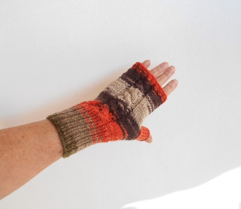 Ručně pletené rukavice návleky ručně barevné pletené návleky rukavice teplé bez prstů 