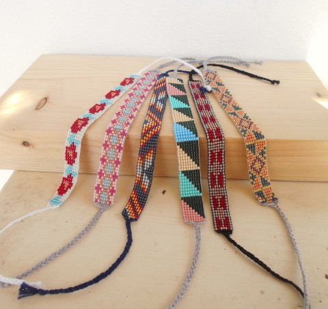 Sada šesti náramků výprodej ! náramek sada barevný korálkový tkaný utkaný 