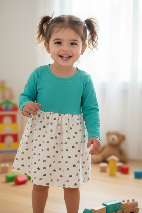 Dětské šaty tyrkys 98  Dětské šaty tyrkys 98