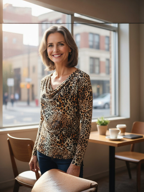 Dámská halenka Leopard S,M tunika halenka květy triko top tmavá 