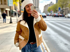 Dámská semišová bunda Hořčice