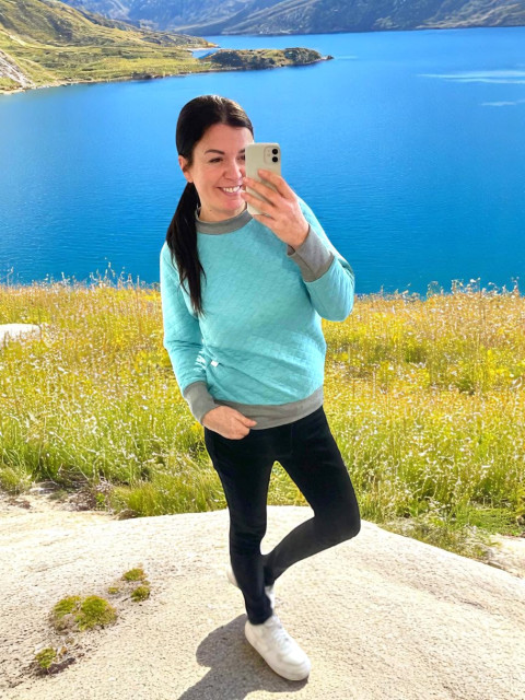 Dámská mikina mentolová tunika mikina svetr teplá 