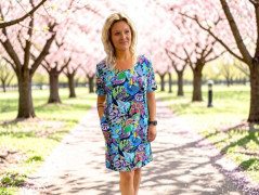 Dámské šaty Blue lístek - S/M