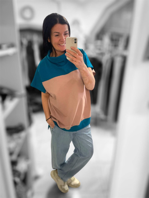 Dámská vesta Capuccino - M/L tunika halenka triko top černé tmavá 