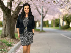 Dámské šaty Blue lístek - S/M