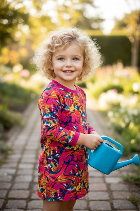 Dětské barevné šatičky - 104/110  Dětské barevné šatičky - 104/110