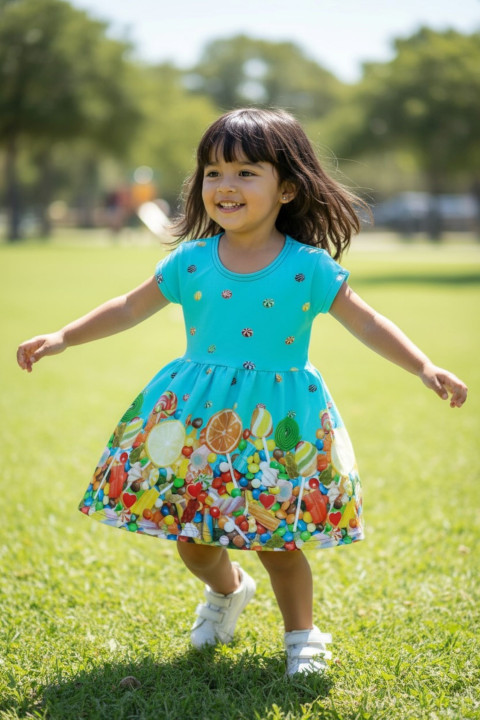 Dětské šaty Tyrkys 104/110  Dětské šaty Tyrkys 104/110