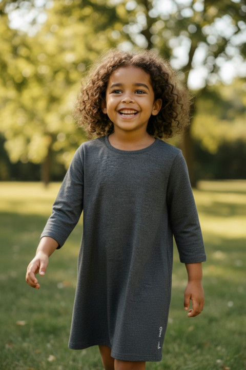 Dětské šaty šedé 122  Dětské šaty šedé 122