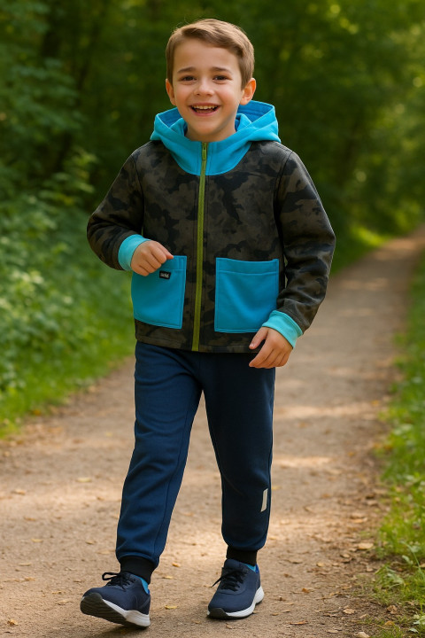 Dětské softshell kalhoty modré 110 dětské kalhoty bavlněné tepláky hořčicové baggy 