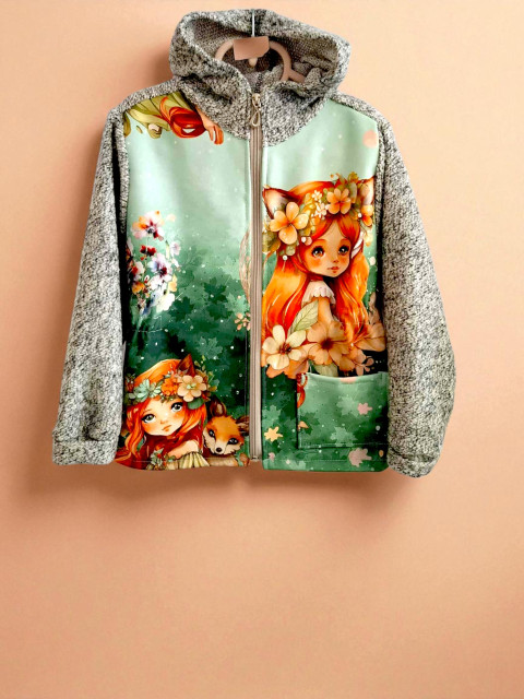 Dětská svetrová mikina Víla 116 zimní teplá bunda funkční softshell softshellová  Dětská svetrová mikina Víla 116 zimní teplá bunda funkční softshell softshellová