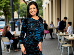 Dámské šaty Blue lístek - S/M