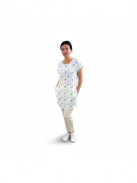 Dámské mušelin šaty lístky- S/M 