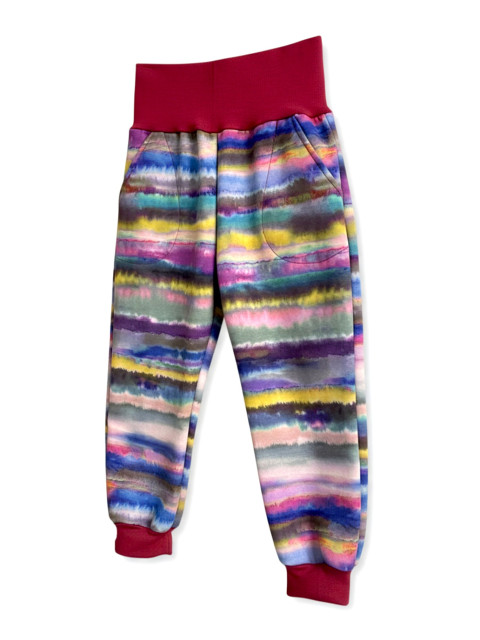 Dětské softshell kalhoty Duha-122 dětské kalhoty bavlněné tepláky hořčicové baggy 