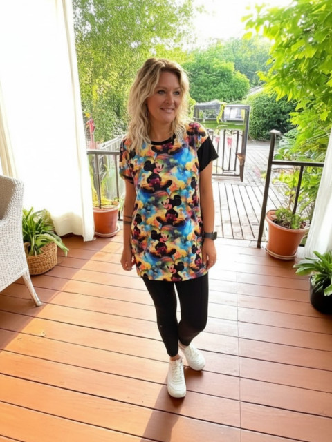 Tunika Mickey - M/L tunika halenka triko top černé tmavá 