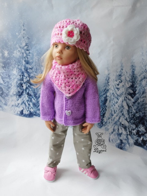 čepička s šátkem čepička šáteček kytička šátek s kytičkou pro panenku pro děvčátka pro dívky gotz 