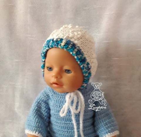 pro baby born čepička sleva dárek panenka čepice čepička hračka handmade baby born ruční práce sestřička 