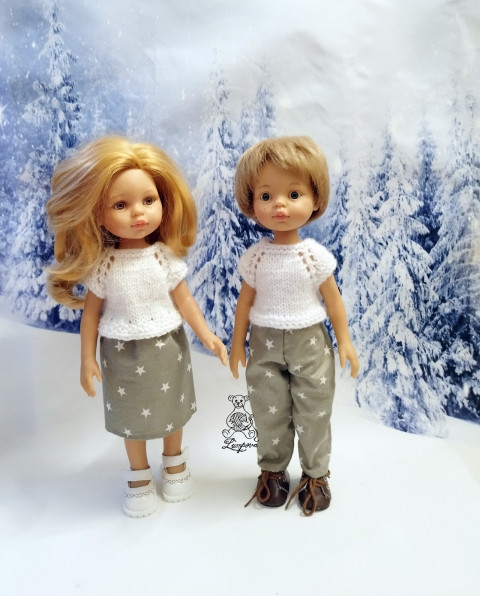 Halenka panenka čepice čepička nákrčník botičky oblečky pro panenky doplnky paola reina paola reina 