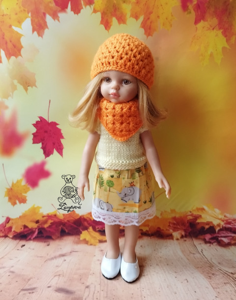 čepička s šátkem panenka čepice čepička šátek nákrčník botičky oblečky pro panenky doplnky paola reina paola reina 