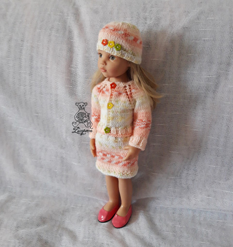 sukénka dárek děti panenka svetr oblečení knoflík šatičky svetřík sukénka ruční práce pro panenky doplnek gotz čepičkašaty 