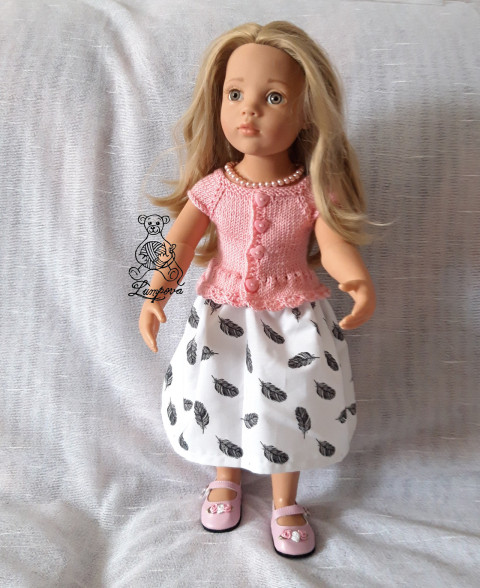 sukénka dárek děti panenka halenka sukně šaty oblečení knoflík šatičky sukénka ruční práce pro panenky doplnek gotz 