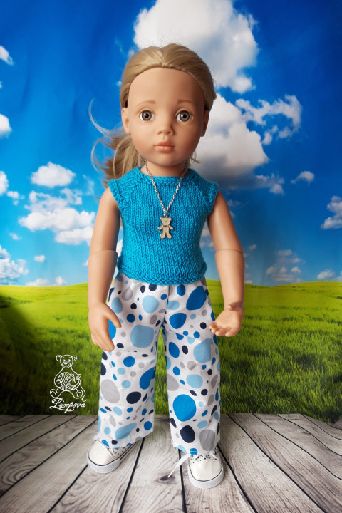 Tričko dárek děti panenka halenka šaty oblečení knoflík tričko šatičky ruční práce pro panenky doplnek gotz 